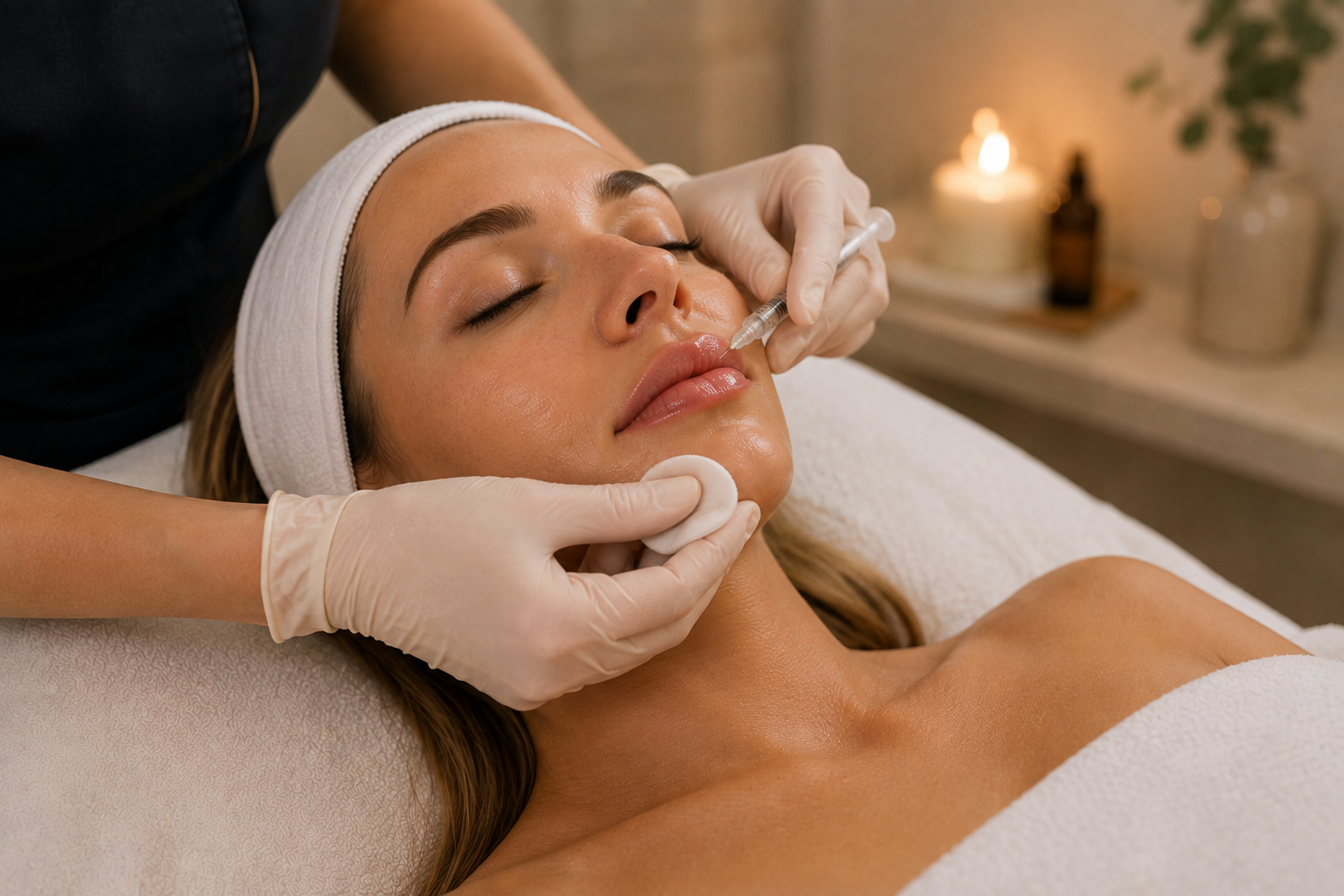Precise regenerative injectable treatment being performed